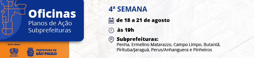 Folder com a logomarca da Prefeitura de São Paulo no canto inferior esquerdo. No mesmo lado, em cima, é destaque a frase 