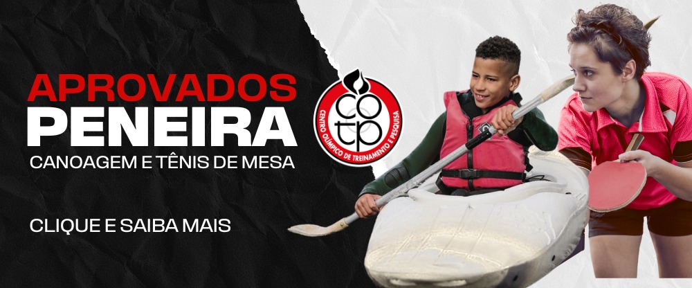 Na imagem, arte dos aprovados nas peneiras de canoagem e tênis de mesa.