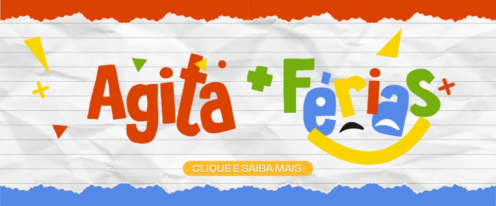Na imagem, arte sobre o programa Agita + Férias.