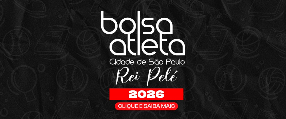 Na imagem, banner sobre o Bolsa Atleta Rei Pelé 2026.